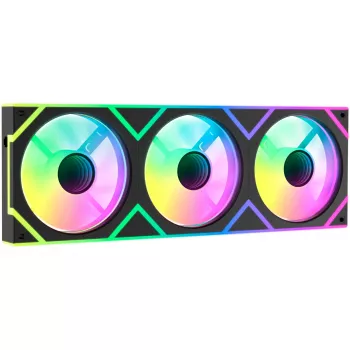 OCYPUS Gamma F36 ARGB Reverse Blade 120mm PWM Fan 3-Pack Black