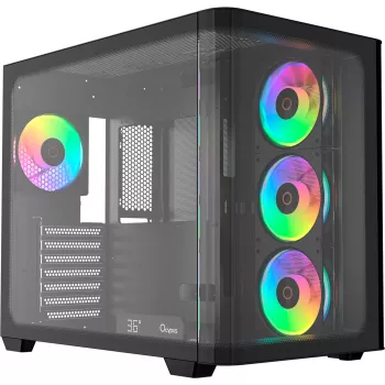 Ocypus Iota C70 Curve ARGB Digital Black Mid-Tower Case, 270° Panoramic Tempered Glass