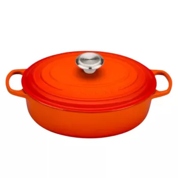 Le Creuset Cast Iron Casserole Dish Oval 27cm 3.4L Volcanic Orange