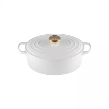 LE CREUSET Enamel Cast Iron Oval Casserole 27 cm 4.1 L White