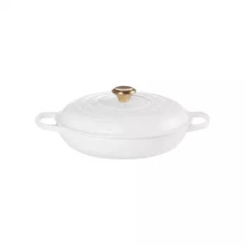 LE CREUSET Shallow Cast Iron Casserole 30cm 3.5L White