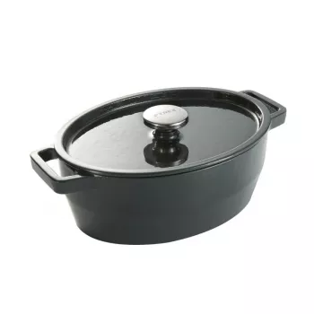 Pyrex Cast Iron Casserole Oval 5.8L Grey 33x25cm