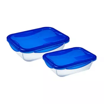 PYREX Cook&Go Glass Container with Lid Set of 2