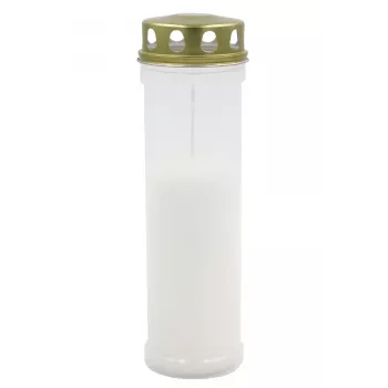 CANDELA Grave Candle with Lid, Burn Time approx. 98 hrs, White