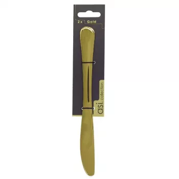 ASI COLLECTION Dinner Knife Set 2 Pcs Gold 4.0mm