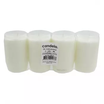CANDELA Grave Candles Oil Set with 4 pcs, Burn Time ~60h, White