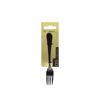 ASI COLLECTION Cake Forks 2 Pieces Black 1.5mm Stainless Steel Dessert Forks