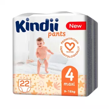 Kindii Maxi Size 4 disposable nappies (9-15 kg) 22 pieces