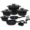 Zilner Marble 17-Piece cookware set black ZL-8636