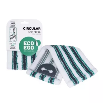 Eco Ego replaceable microfibre mop cover for rotary mops, 350 mm, white