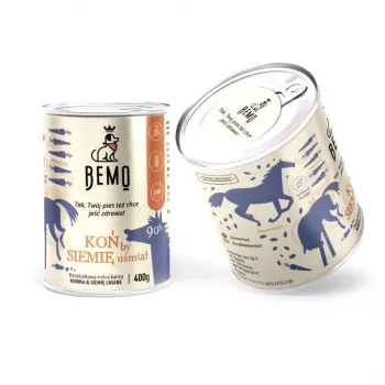 BEMO horse monoprotein wet food for dogs – 400g tin