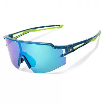 ROCKBROS Polarised Cycling Glasses with UV Protection and Prescription Insert, Blue Lenses