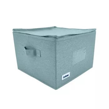 ORDINETT Square Storage Box with Zip 30x30x21 cm Mint