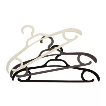 ORDINETT Eris Plastic Clothes Hangers 3-Pack, Various Colours, 41.5 x 2.8 x 21 cm