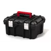 KETER DIY Tool Case 16, 41.9 x 32.7 x 20.5 cm, Black with Red Accents, Stackable, Metal Latches, Removable Tray