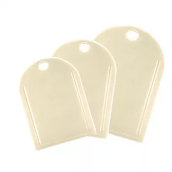 GIOSTYLE Chopping Board Set, 3 Pieces, Polypropylene, Cream, Rectangular, with Juice Groove and Hanging Hole