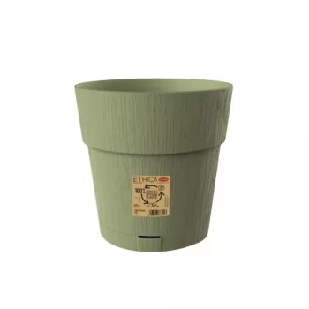 STEFANPLAST Ethica Plant Pot with Saucer, Ø25 cm, Height 25 cm, Green