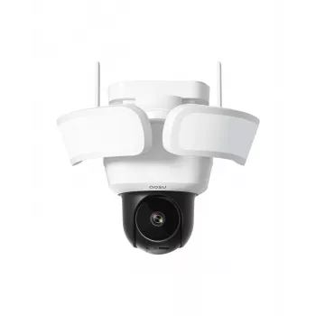 AOSU Smart Security Floodlight Cam Pro 2K QHD Wired Outdoor Camera with 2400lm Floodlight, AI Detection, IP65