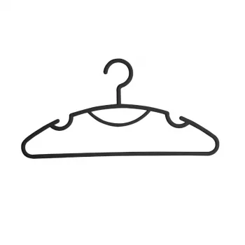 ORDINETT Daphne Plastic Clothes Hangers, 10-Pack, Black, 42x0.8x21 cm