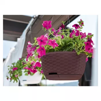 STEFANPLAST Natural Hanging Flower Pot Ø30x14.5cm Dark Brown
