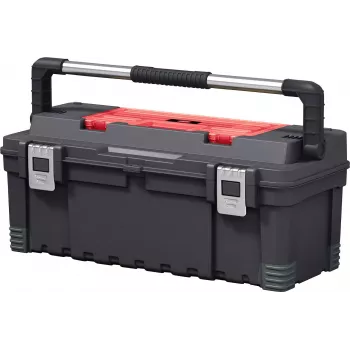 KETER DIY Hawk Tool Case 26 with Organiser, 66 x 28.7 x 26.6 cm, Black/Red