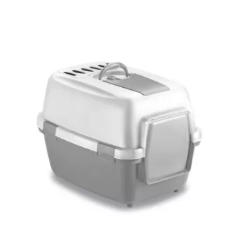 STEFANPLAST WivaCat Enclosed Cat Litter Tray 55x40x40 cm White/Grey