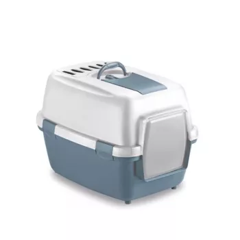 STEFANPLAST WivaCatt Enclosed Cat Litter Tray 55x40x40 cm White/Blue