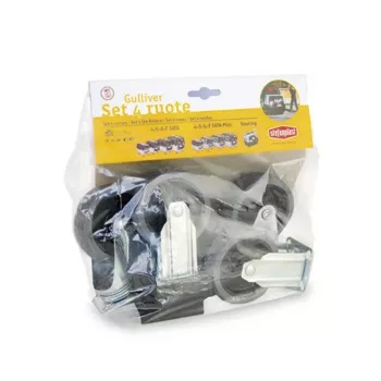 STEFANPLAST Wheel Set 4 pcs for Transport Box Gulliver 4-5-6-7 Black