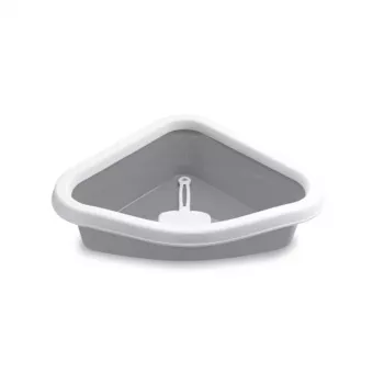 STEFANPLAST Sprint Corner Litter Tray 56x40x14 cm White/Grey