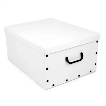 ORDINETT Cardboard Box 49x39x25cm Large Box Plain Assorted White/Black/Navy Blue/Light Grey