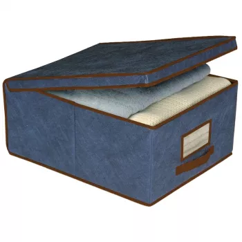 ORDINETT Fabric Storage Box 48x36x19 cm Blue
