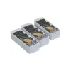 ORDINETT Top Class Organiser Set 3-Piece Small Clear Plastic Desk Drawer Storage 30.5x10x7.5cm