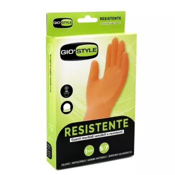 GIOSTYLE Multifunctional Durable Natural Latex Gloves Orange Size S/7