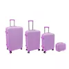ORDINETT 4-Piece Hard Shell Suitcase Set 98L/60L/43L/15L Pink