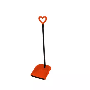 GIOSTYLE Rubber Hair Scoop Love Dustpan and Brush Set, 24.5x27x85 cm, Various Colours