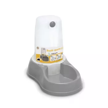 Stefanplast Break Reserve Water Bowl for Pets with Dispenser 3.5 L, 38x22.5x30 cm, Grey