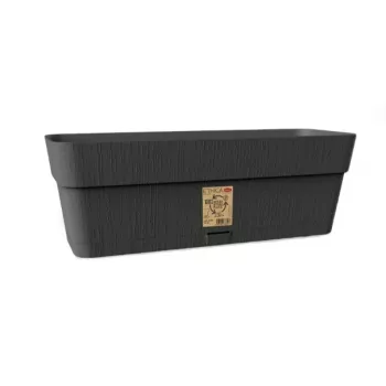 STEFANPLAST Ethica Flower Box with Saucer 50x18x17 cm Grey