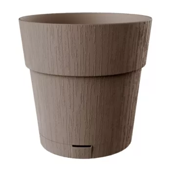 STEFANPLAST Ethica Round Flower Pot with Saucer, Brown, 40x39 cm, 25 L