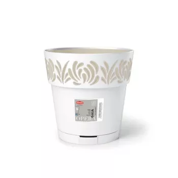 STEFANPLAST Gaia Flower Pot with Tray Ø25x25cm White