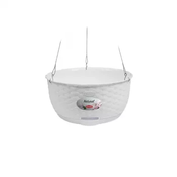 STEFANPLAST Natural Hanging Flower Pot Ø30x14.5cm White