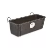 STEFANPLAST Balcony Flower Trough with Metal Bracket Brown 50x18x16 cm