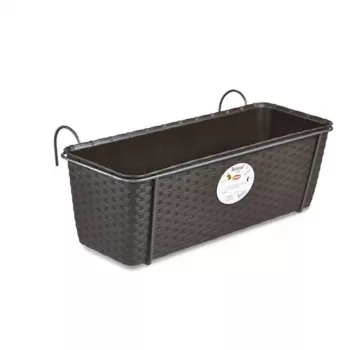 STEFANPLAST Balcony Flower Trough with Metal Bracket Brown 50x18x16 cm
