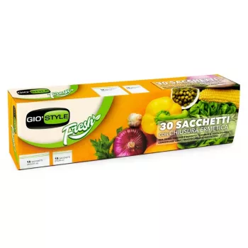 GIOSTYLE Hermetic Food Bags 30 pcs. (15 pcs. 28.5x41cm + 15 pcs. 27x34cm)