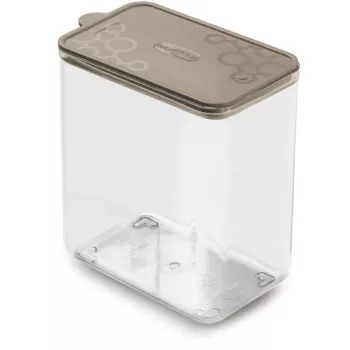 GIOSTYLE Rectangular Storage Box L 1.8L Con.Tengo 15.5x10x17.1cm Grey-Brown