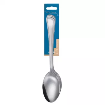 ASI COLLECTION Casa 3-Piece Table Spoon Set, 1.7 mm 18/10 Stainless Steel, Mirror Polished