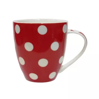ASI COLLECTION Dots Mug 513 ml Red with White Dots