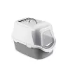 STEFANPLAST Cathy Easy Clean Hooded Cat Litter Tray 56x40x40cm White/Grey