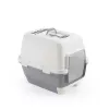 STEFANPLAST Cathy Clever & Smart Cat Litter Tray with Hood, White/Grey, 58x45x48 cm