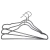 ORDINETT Set of 3 Non-Slip Clothes Hangers Made of Vinyl-Coated Steel, Silver, 42 cm