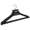 SAUBER Wooden Clothes Hangers, Pack of 3, Dark Finish, 360° Swivel Hook, Trouser Bar